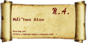 Méhes Alex névjegykártya