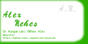 alex mehes business card