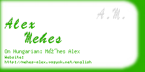 alex mehes business card
